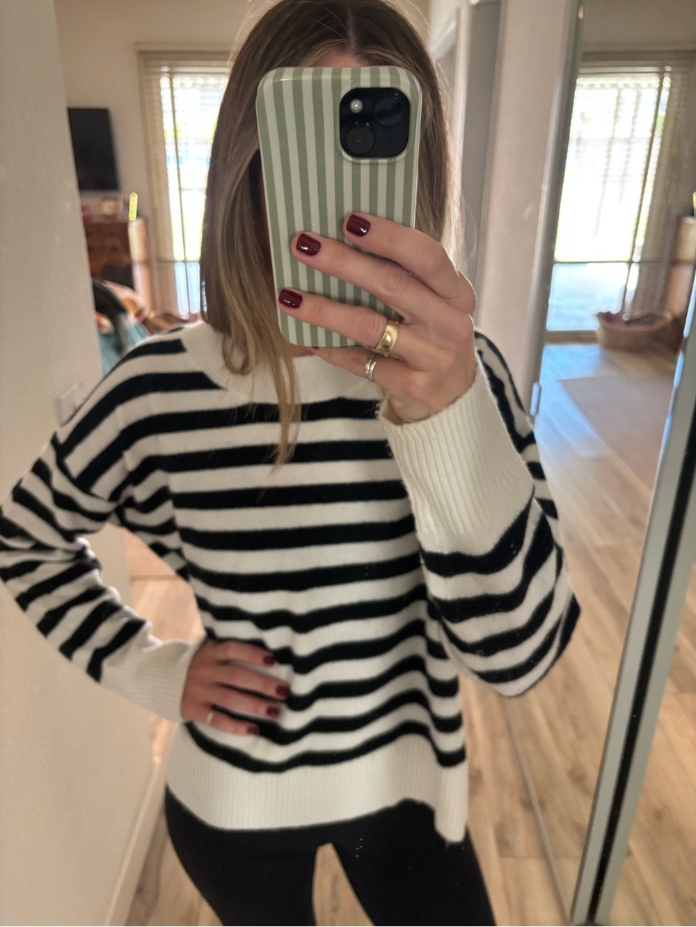 Levi’s Striped Black and White Crewneck Sweater - Classic Women’s Knit